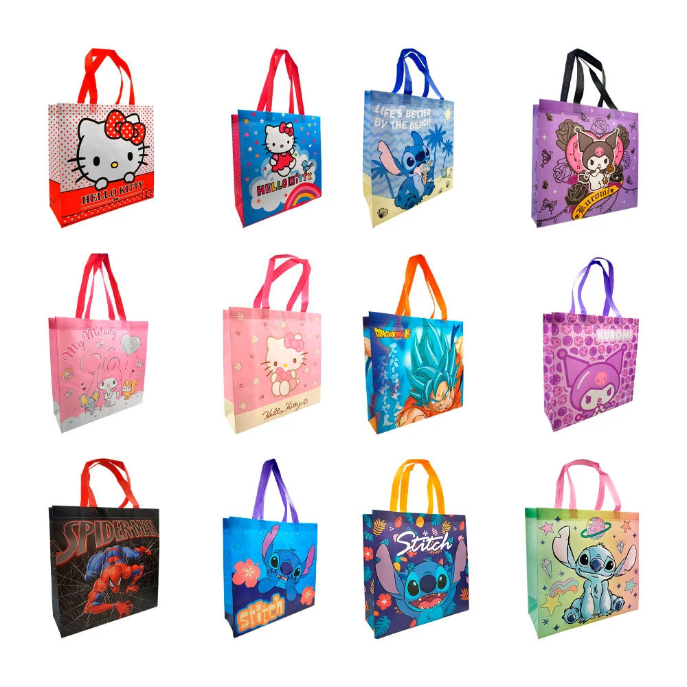 Bolsa mediana ecológica de plástico, variedad de personajes 35x35x12c…
