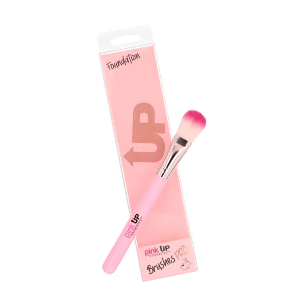 Brocha pink up de cerdas suaves para difuminar la base de maquillaje …