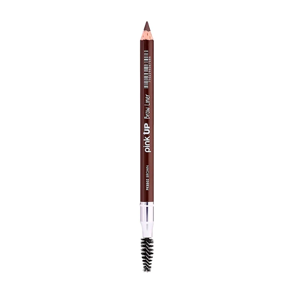 Lápiz para ceja con cepillo pink up en tono brown, 1g / pkbb02