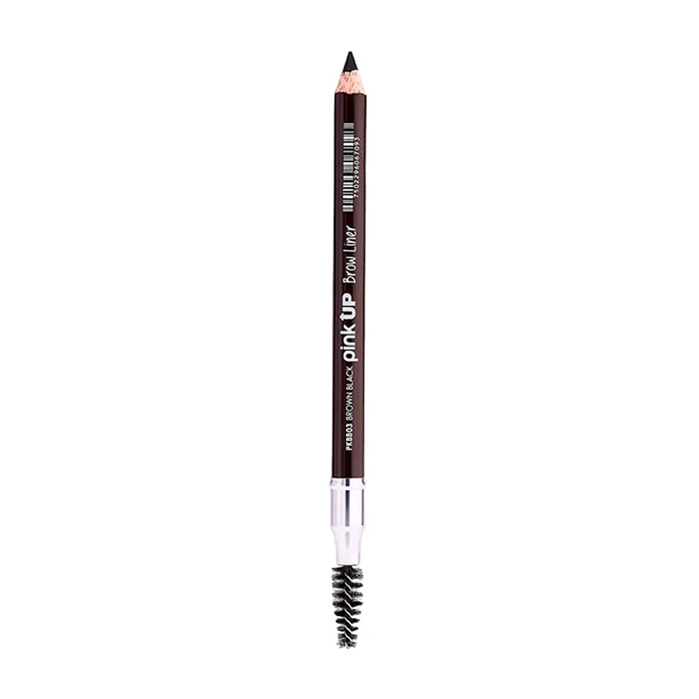 Lápiz para ceja con cepillo pink up en tono brown black, 1g / pkbb03