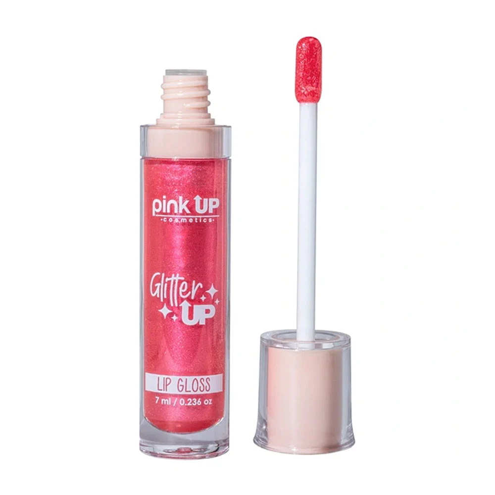 Lip gloss / brillo labial con glitter pink up en tono pink light, 7ml…