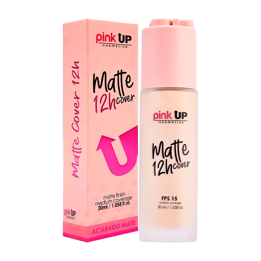 Base pink up con cobertura media terminación matte en tono fair, 30ml