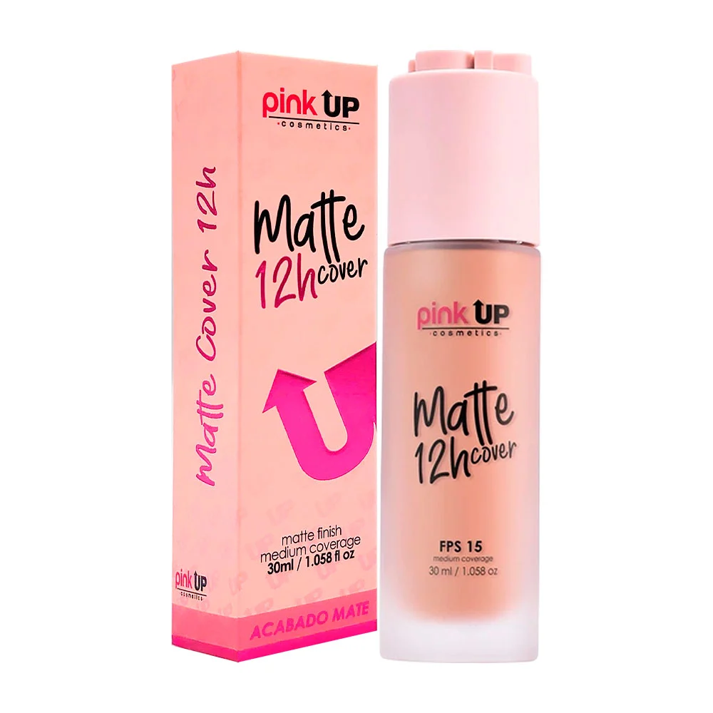 Base pink up con cobertura media terminación matte en tono caramel, 3…