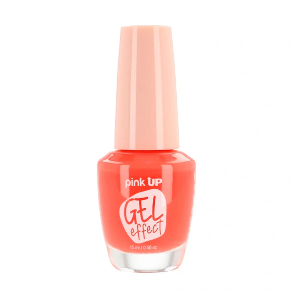 1pza Esmalte con efecto gel pink up para uñas en tono orange neon, 15…