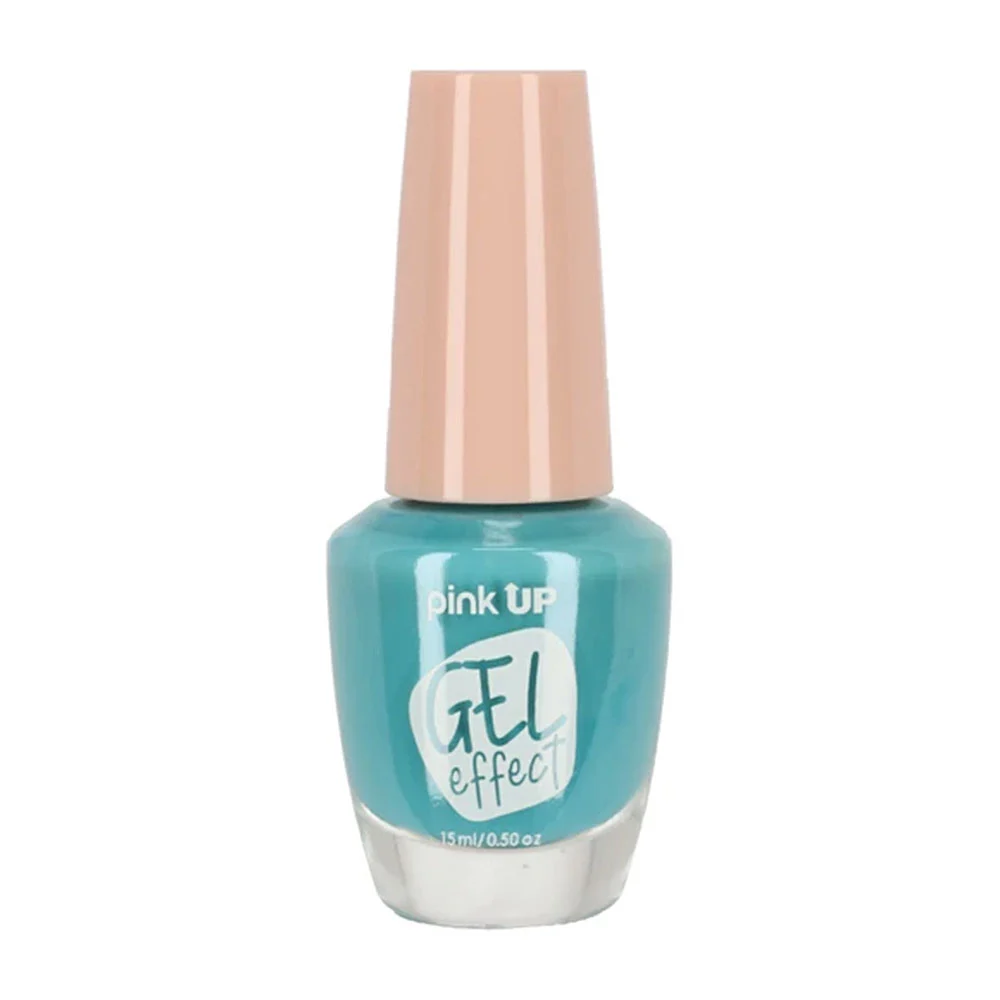 1pza Esmalte con efecto gel pink up para uñas en tono aqua, 15ml / pk…