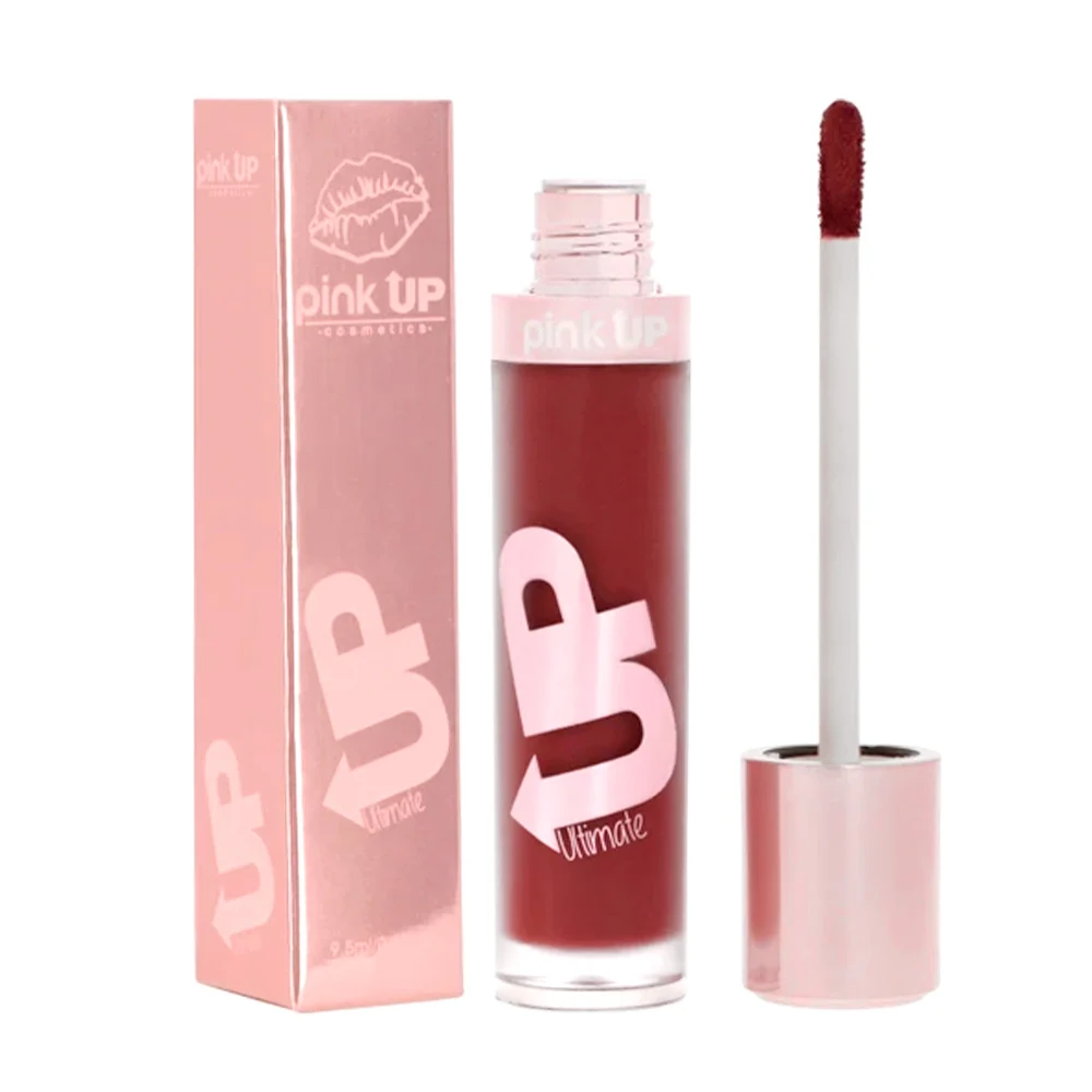 Labial líquido pink up con efecto mate en tono deep red, 9.5ml / pkum…