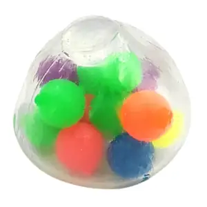 Squeeze - mini pelota antiestrés transparente con bolitas de colores