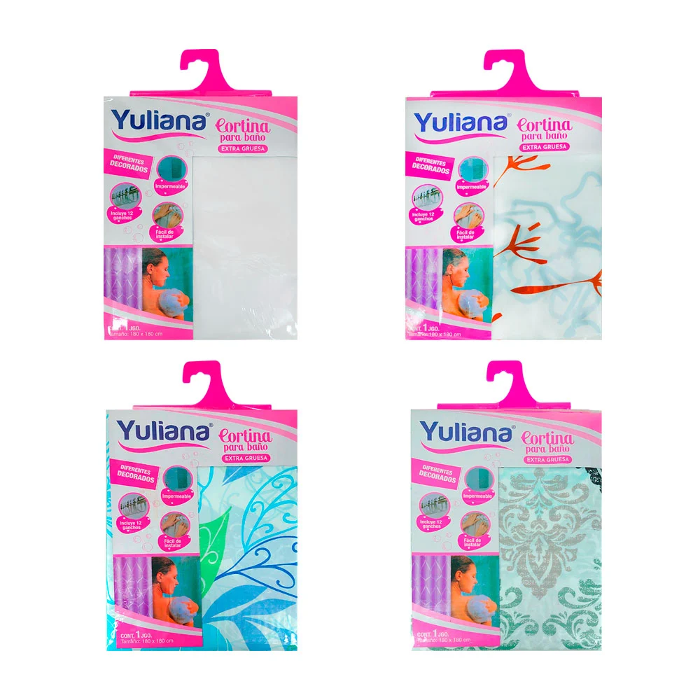 Cortina de plástico extra gruesa con aros para el baño, variedad de e…