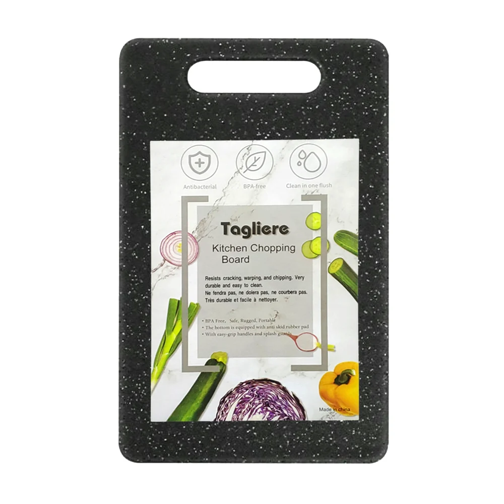 Tabla de cocina mediana para picar frutas y verduras color negro / ro…
