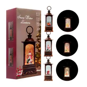 Adorno musical decorativo navideño en forma de lámpara con figura enc…