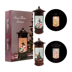 Adorno decorativo navideño cilíndrico musical con figuras encapsulada…