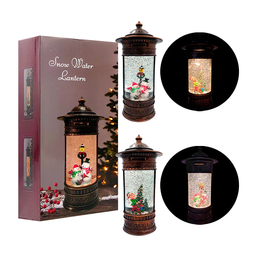 Adorno decorativo navideño cilíndrico musical con figuras encapsulada…