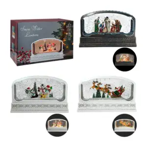 Adorno musical navideño en forma de chimenea con figura encapsulada, …