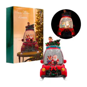 Adorno navideño, forma de carro con figura decorativa, figura de duen…