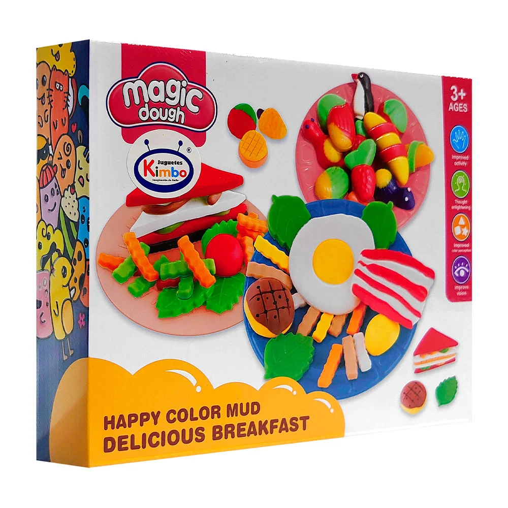 Set magic dough con temática de desayunos con 5 masitas moldeables + …