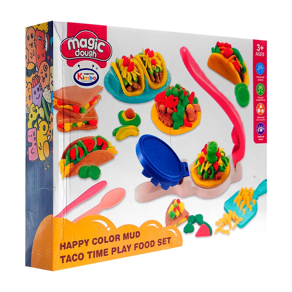Set magic dough con temática de tacos y comida con 10 masitas moldeab…