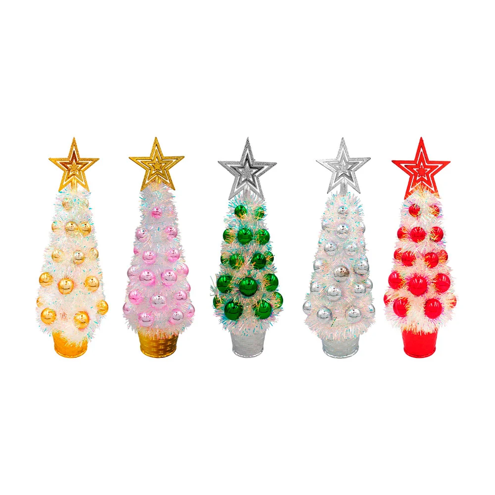 Árbol navideño para escritorio con esferas, variedad de colores y tam…