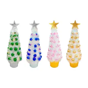 Adorno de arbol navideño con esferas para escritorio 50cm, variedad d…
