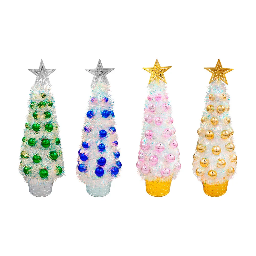 Adorno de arbol navideño con esferas para escritorio 50cm, variedad d…