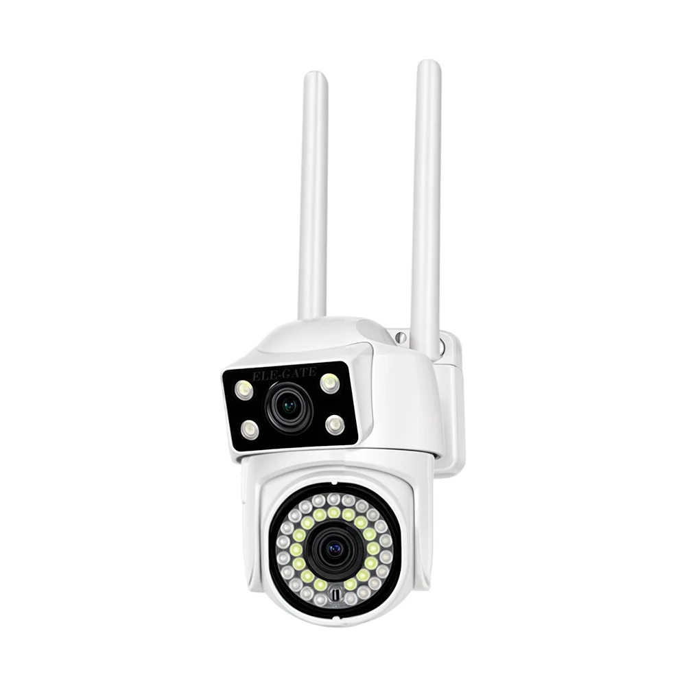 Cámara de seguridad para exteriores con giro 360, luz con doble lente…