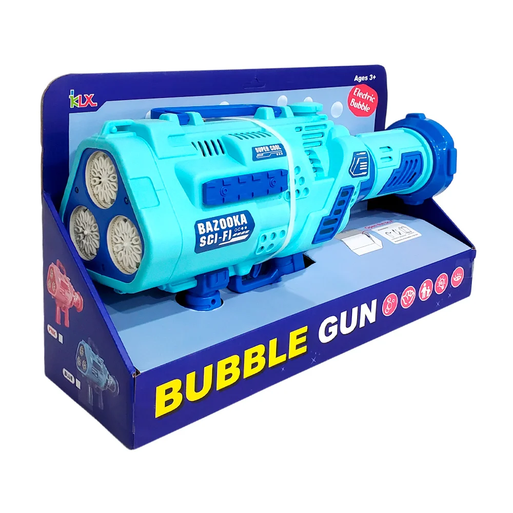Pistola bazooka eléctrica recargable lanzadora de burbujas + 2 botes …