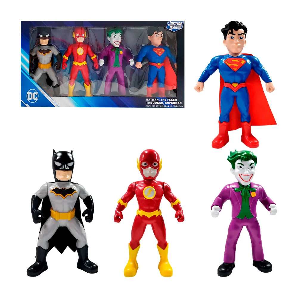 Paquete con 4 figuras de acción personajes de justice league, variedad