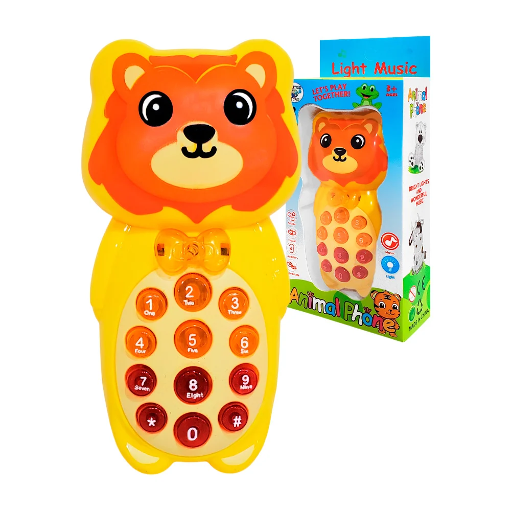 Teléfono musical infantil con forma de animal + luces / animal phone …