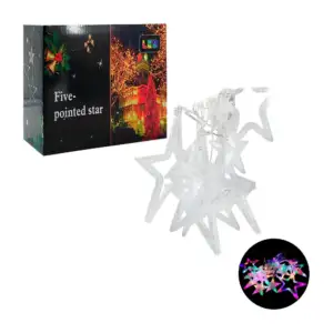 Serie de luz decorativa navideña en forma de estrellas pequeñas y gra…