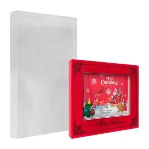 Portarretrato rectangular de vidrio con luces led + diseño navideño, …
