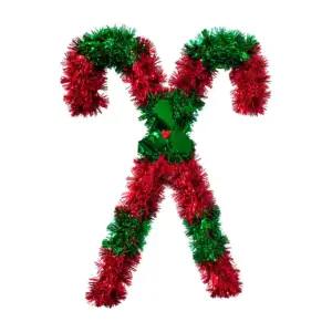 Adorno colgante navideño de escarcha con forma de bastones de caramel…