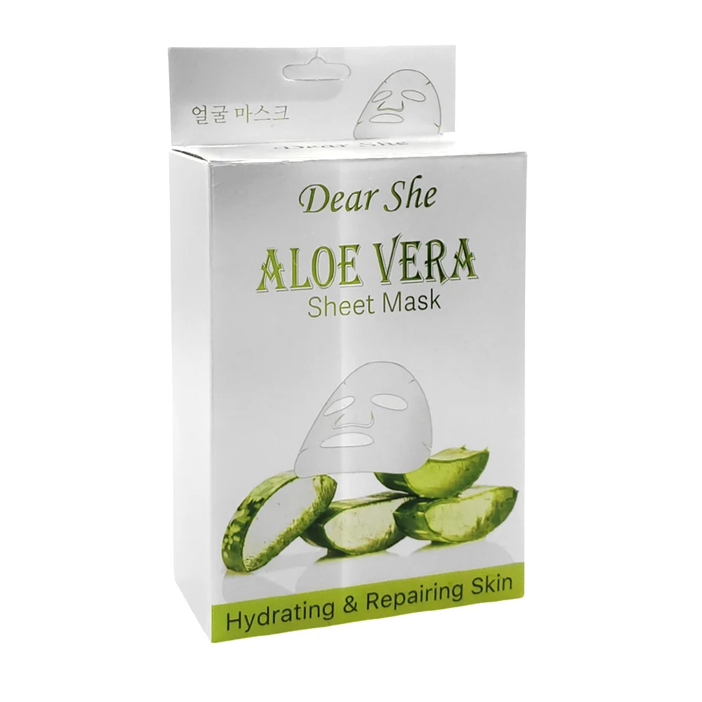 Caja con 10 mascarillas de aloe vera para hidratar y reparar la piel …