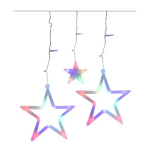 Serie en cascada led decorativa con figuras de estrellas multicolores…