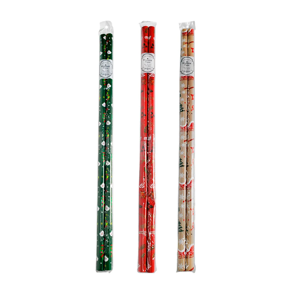 Paquete con 2 rollos, papel para envolver regalo con temática navideñ…