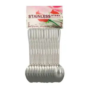 Paquete de 12 cucharas metálicas pequeñas con patrón de círculos en e…