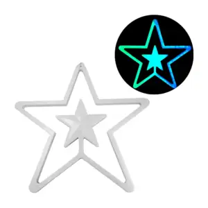 1pza Estrella decorativa grande, con mini estrella interna y leds de …