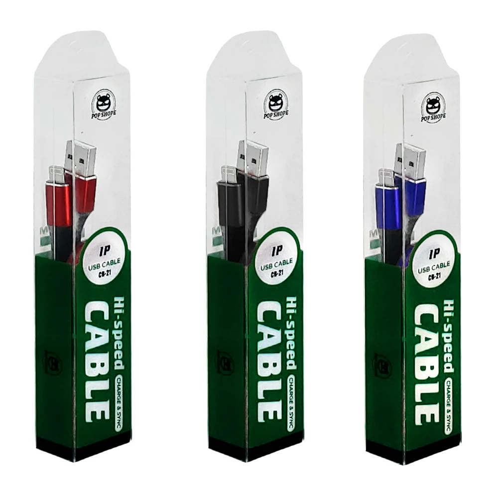 Cable de carga usb con entrada lightning o tipo c pop shope de 1 metr…