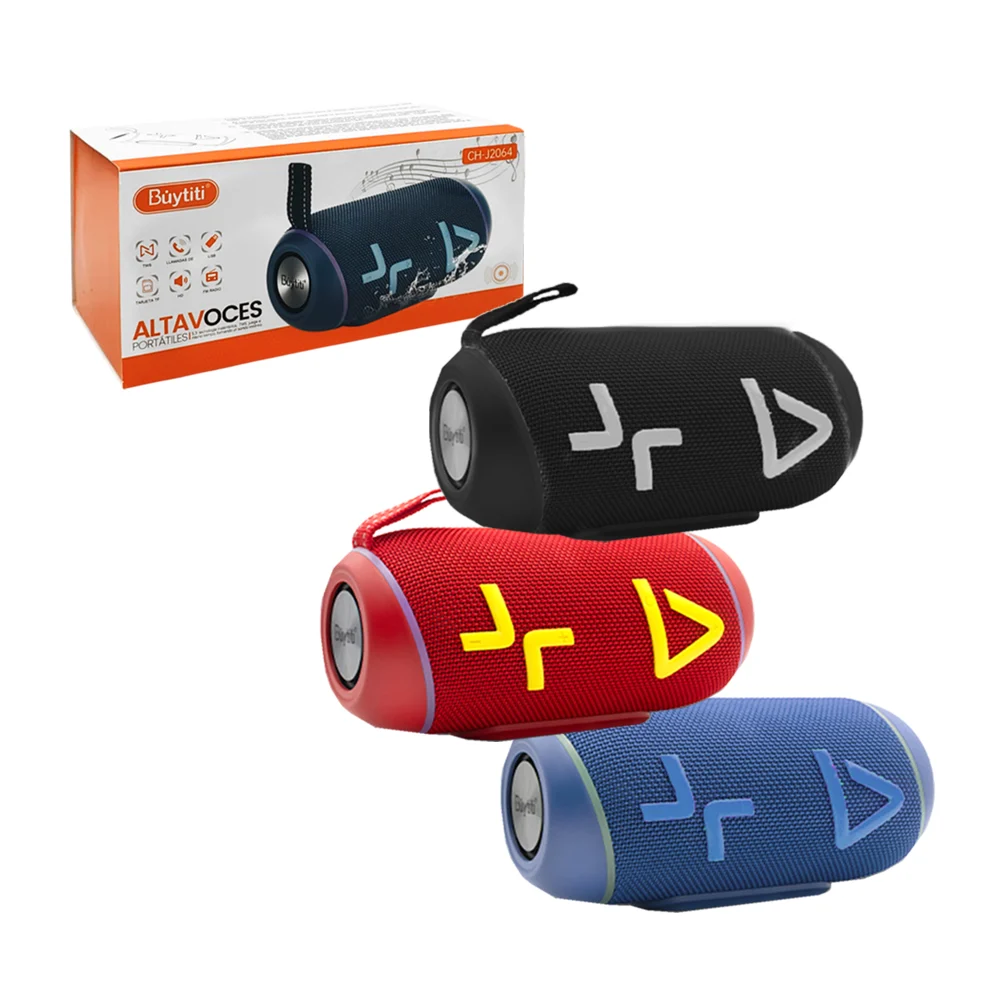 Bocina cilíndrica buytiti inalámbrica, usb, radio fm, tf y manos libr…