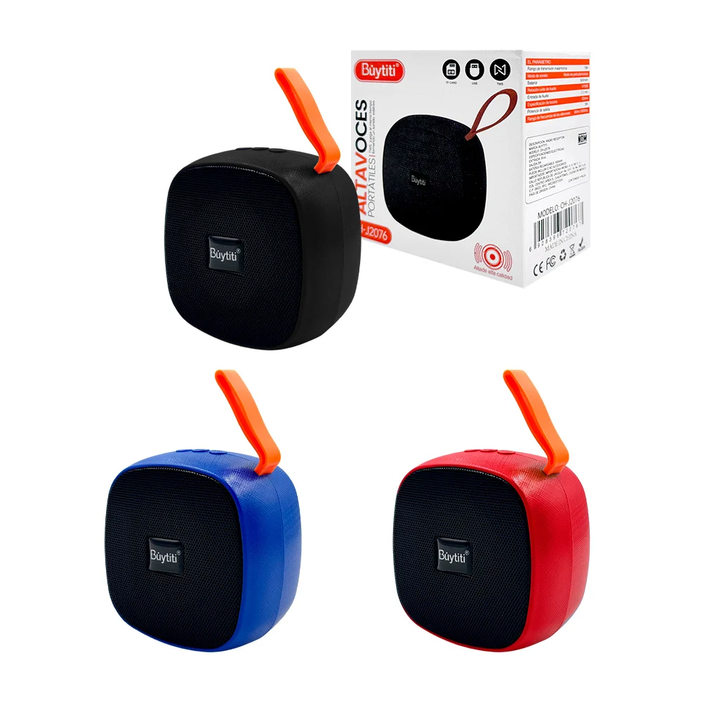 Bocina buytiti pequeña cuadrada bluetooth con usb y tf, asa, variedad…