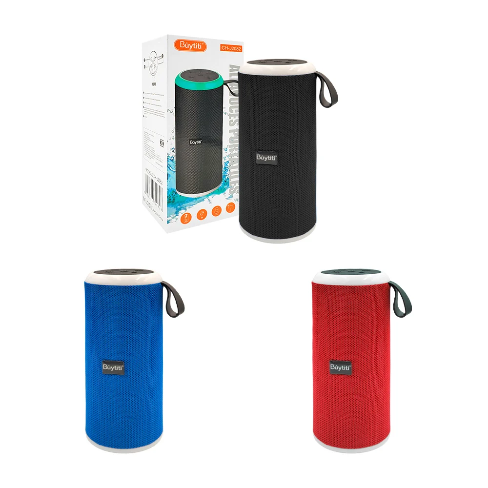 Bocina cilíndrica buytiti portátil, bluetooth, sonido 360, luz rgb, v…