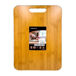Tabla rectangular de madera con borde metálico 34x28xcm / E4072