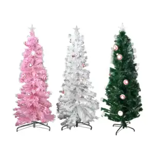 Árbol de navidad con fibra óptica, esferas, diseño frondoso, variedad…
