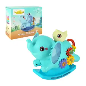 Juguete móvil con forma de elefante mecedor con engranajes y pollito …