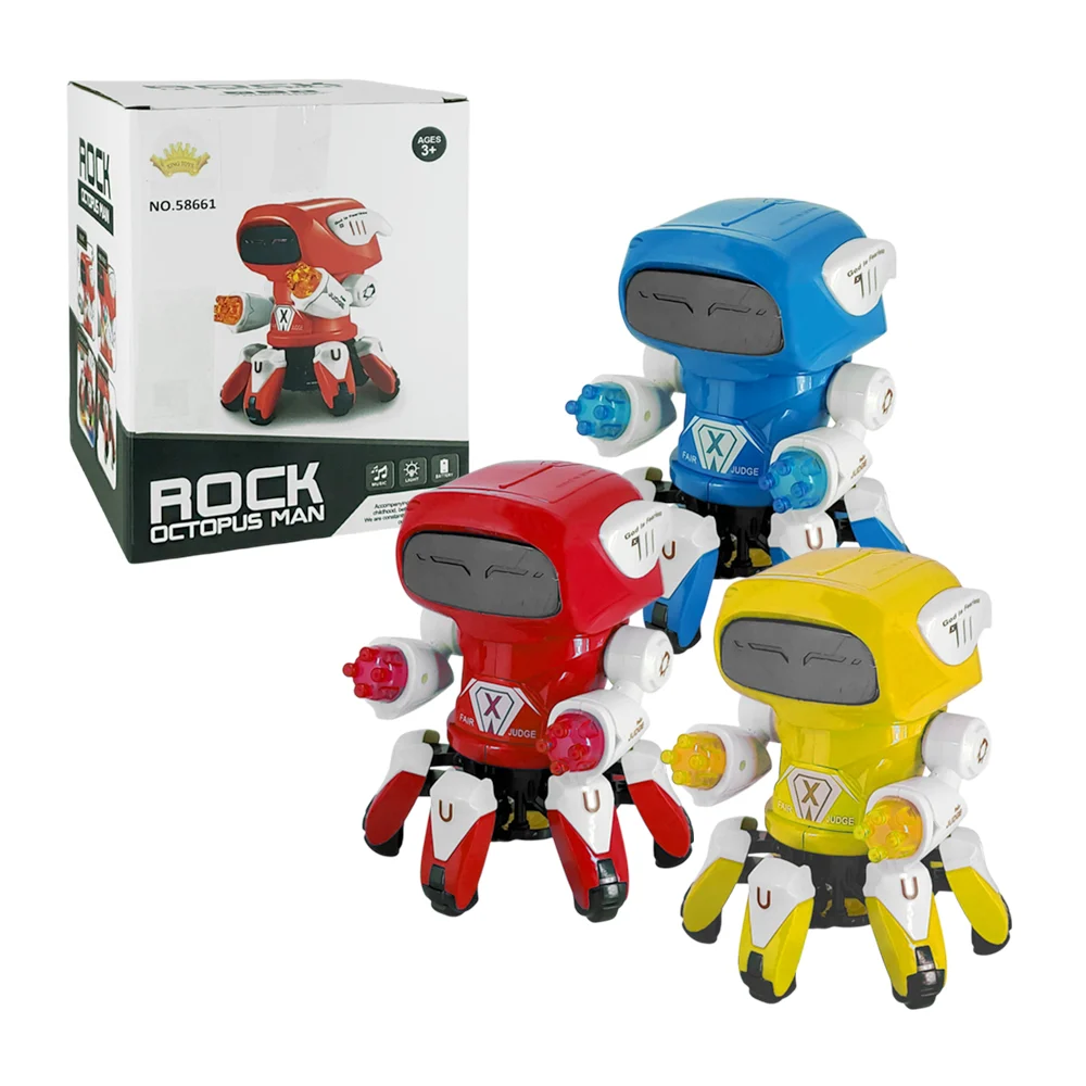 Robot pulpo bailarín con luces y música, varios colores / rock octopu…
