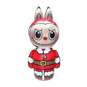 1pza Inflable de 80cm en forma de labubu navideño con iluminación led