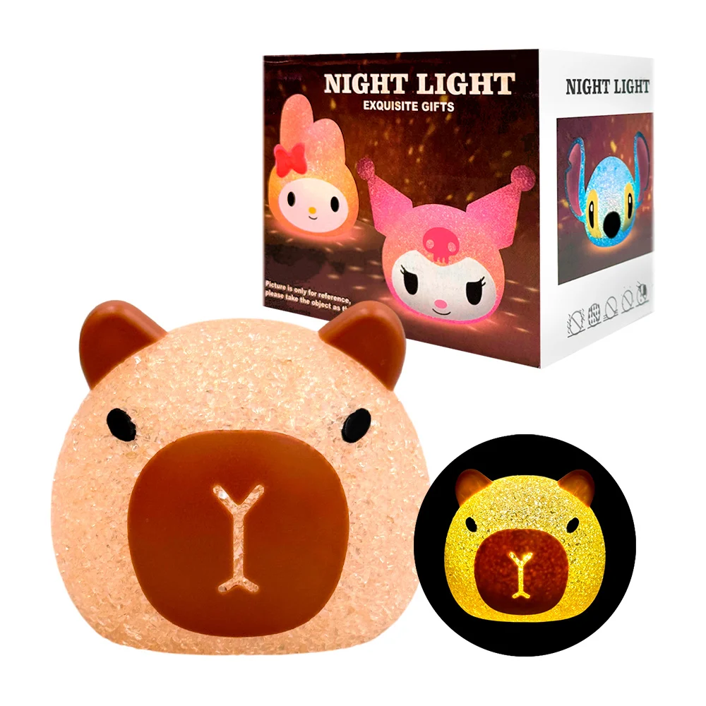Lámpara pequeña de noche efecto cristal, pequeña de personajes animad…