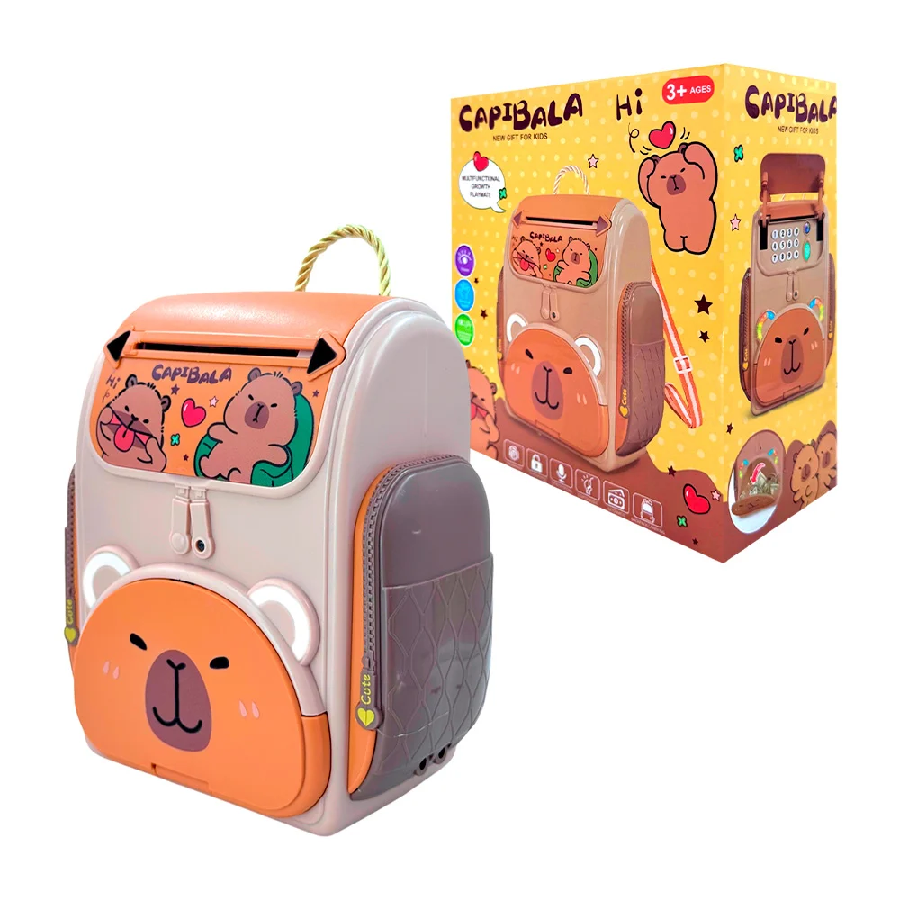 Alcancia electroníca en forma de mochila multifuncional, diseño anima…