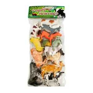 Paquete con 12 figuras plásticas de animales de granja con medida de …
