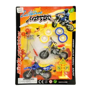 Blíster de dos motocicletas plásticas infantiles con piezas intercamb…