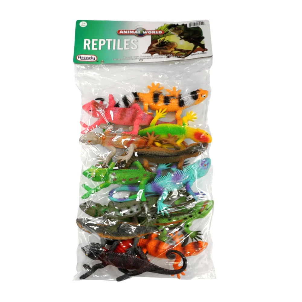 Paquete con 12 figuras plásticas de 16cm en forma de reptiles, animal…
