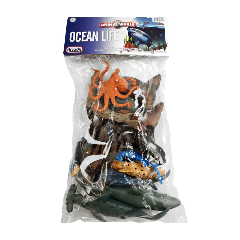 Paquete con 12 figuras plásticas en forma de animales marinos, animal…